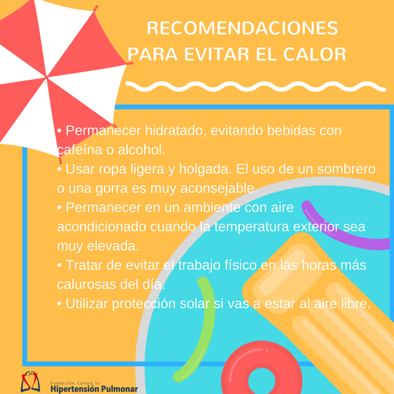 Consejos para evitar el calor en los enfermos de hipertensión pulmonar